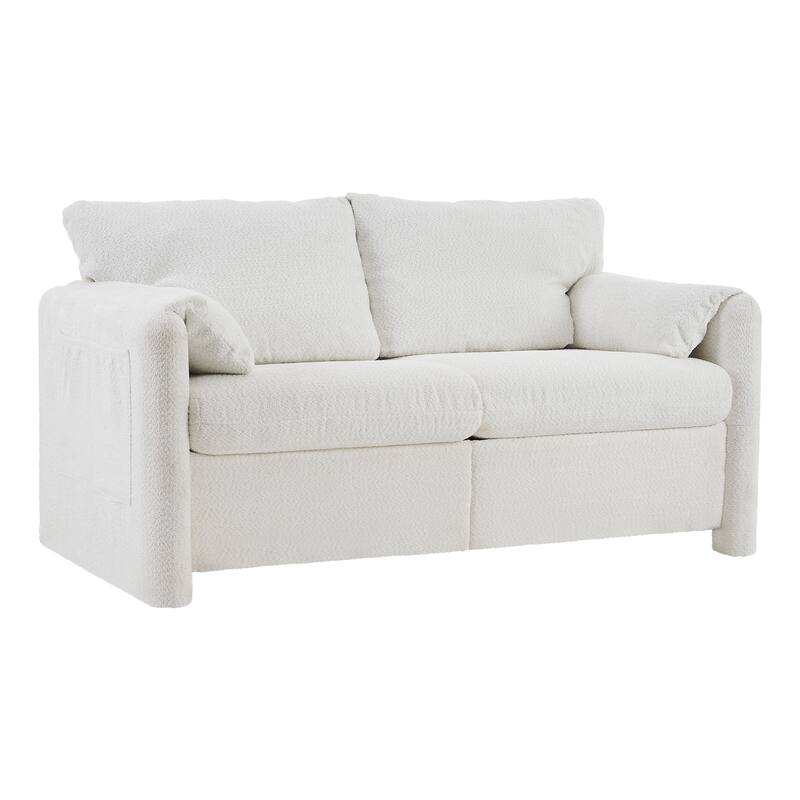Minimalist Living Room Sofa Couch Loveseat with Pillow Top Armrests, Loveseat Sofa 2-Seater Sofa Couch