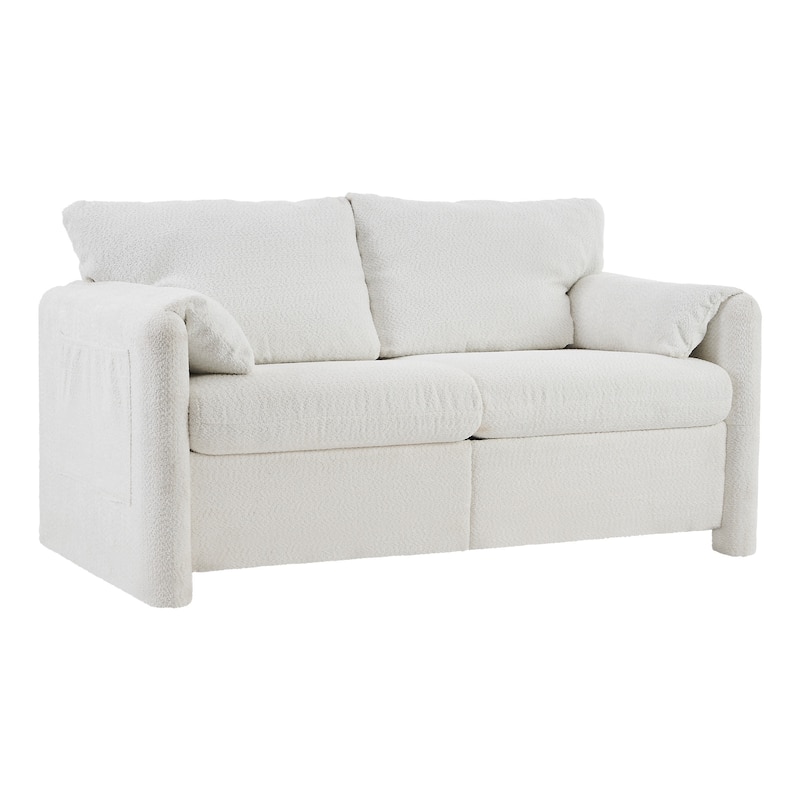 Modern Loveseat Sofa 2-Seater - Plush Chenille Fabric Couch with High-Density Foam Cushions, 60" Compact Couches