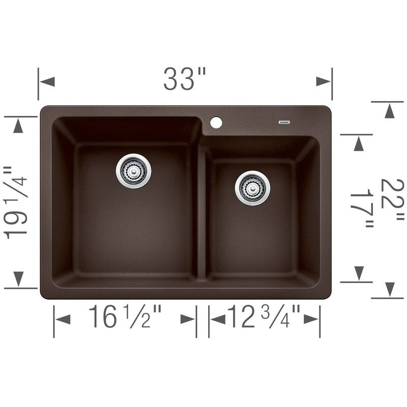 Blanco Grandis 33" Undermount Double Basin Silgranit Kitchen Sink