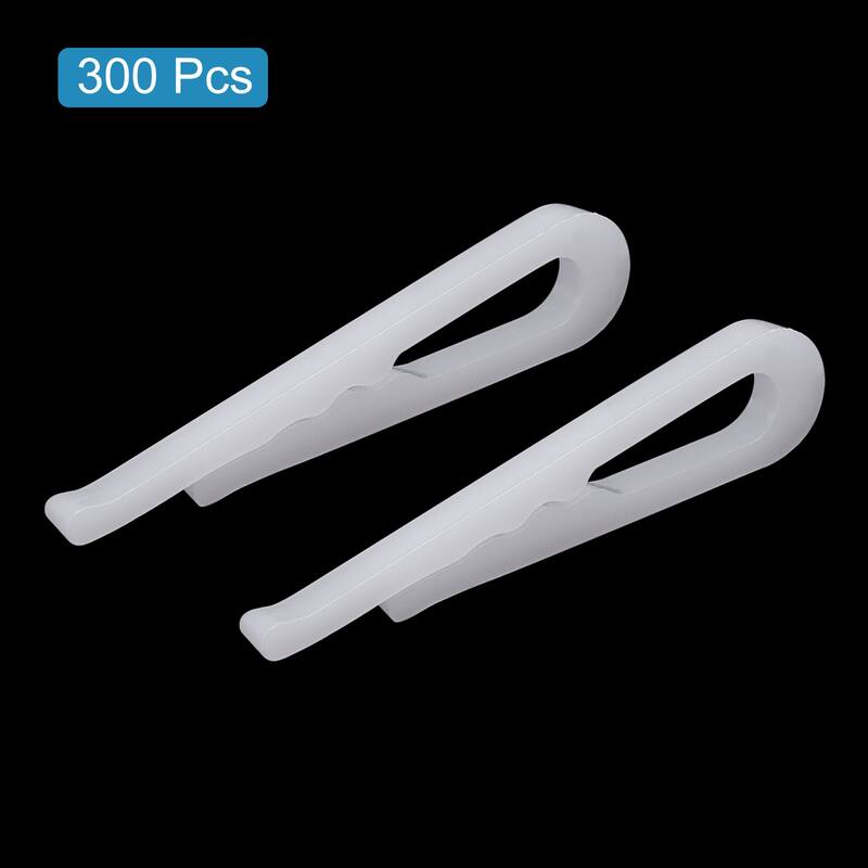 300Pcs Plastic Alligator Clips, 1.5" White U Shape Shirt Clip with Teeth - White
