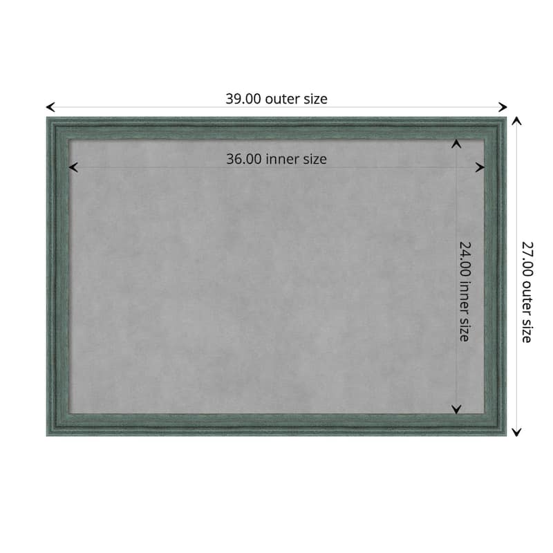 Amanti Art Upcycled Teal Grey Framed Magnetic Board - Board Size 36x24