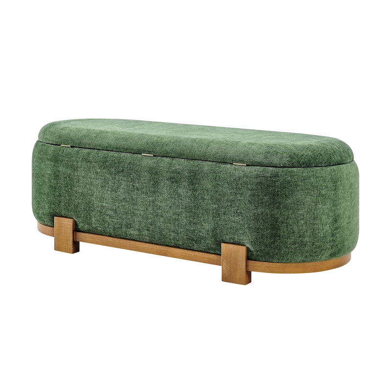 NPD Furniture Ayleen Chenille Storage Bench