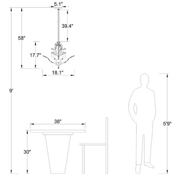 dimension image slide 1 of 2, Maxax 4 - Light Unique Classic / Traditional Chandelier with Crystal Accents