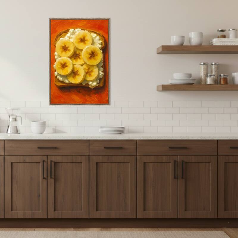 Toast With Cheese and Banana by Hugo Framed Canvas Wall Art Print