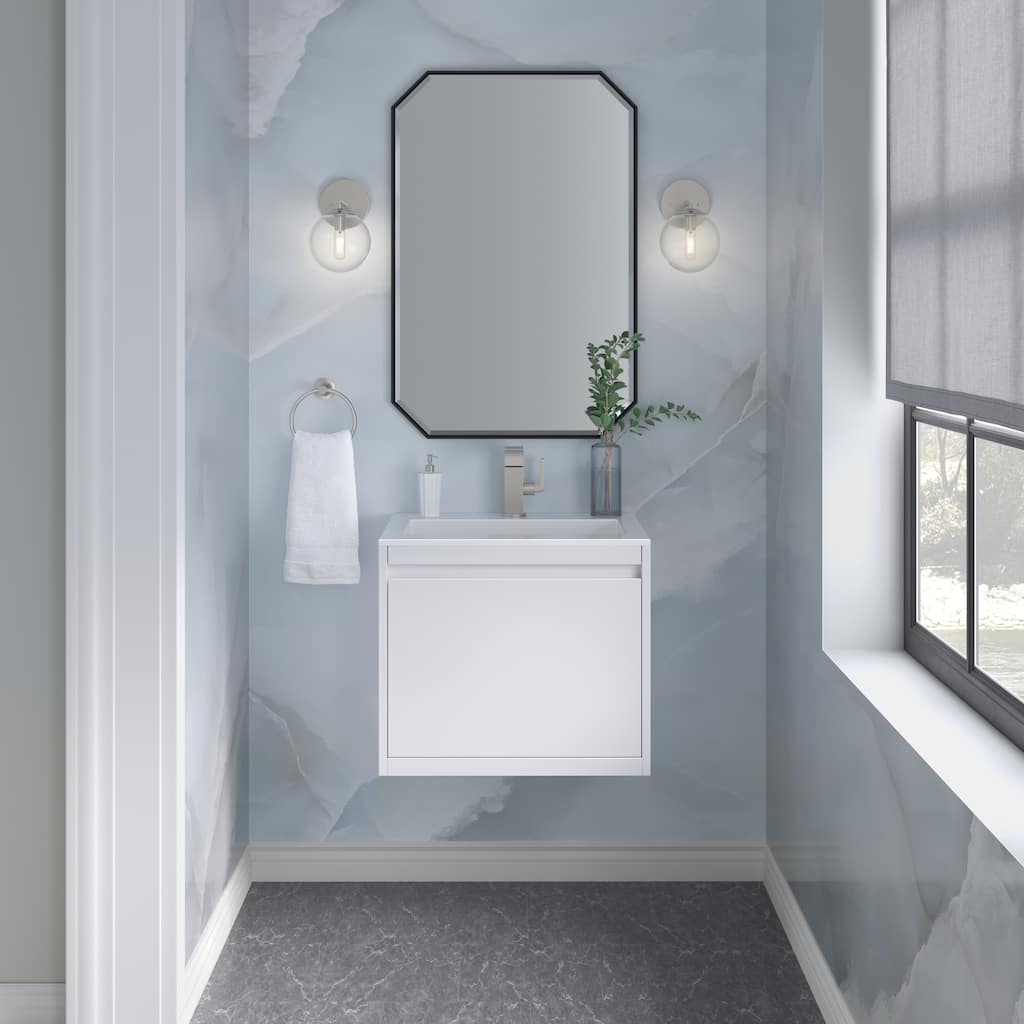 James Martin Vanities Mantova 23.6" Single Vanity Cabinet, Glossy White