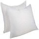 preview thumbnail 2 of 3, Superior Striped Microfiber Medium Density Pillow - White