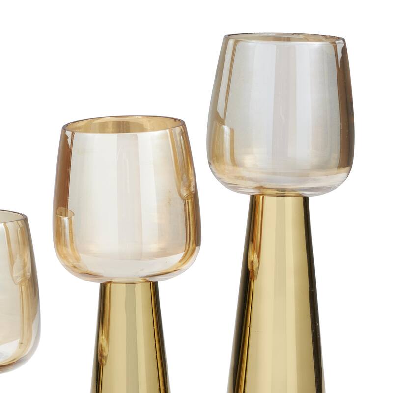 Stainless Steel Metal Candle Holder with Gold Cup Candle Holders - Set of 3 Silver or Gold - Roche River Decor