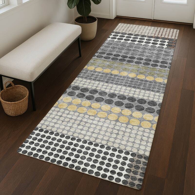Machine Washable Indoor/ Outdoor Casual Dotty Chantille Rug