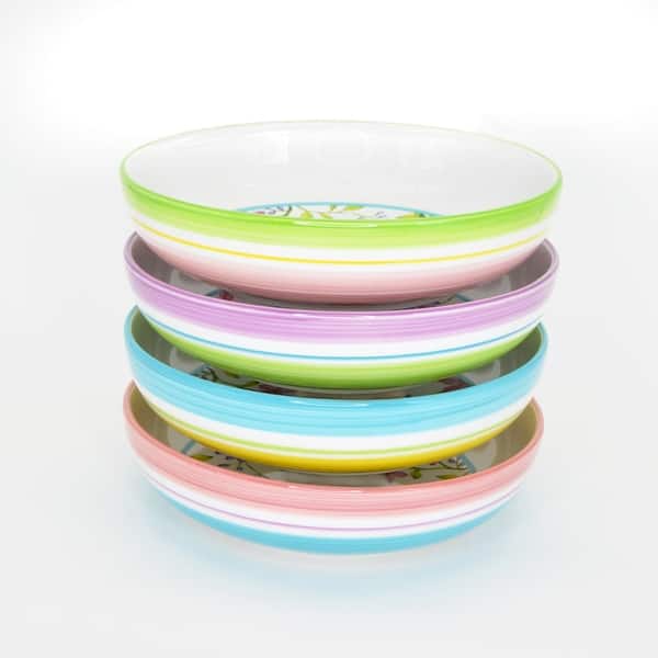 slide 2 of 6, Euro Ceramica Charlotte 4 Piece Assorted Pasta Bowl Set - 8.54 in. x 8.54 in. x 2.17 in. Multi-Color - 4 Piece