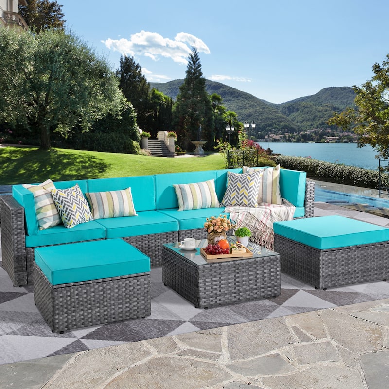 Futzca 7 Pieces Outdoor Patio Sectional Sofa Couch