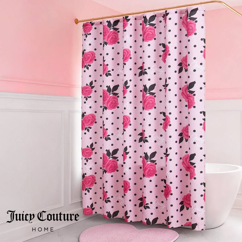 Juicy Couture 13-Piece Shower Curtain and Hooks Set