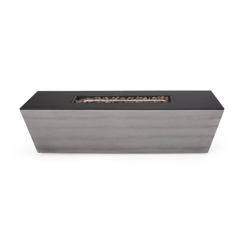 Langton Outdoor 50,000 BTU Lightweight Concrete and Ceramic Rectangular Fire Pit (No Tank Holder) by Christopher Knight Home