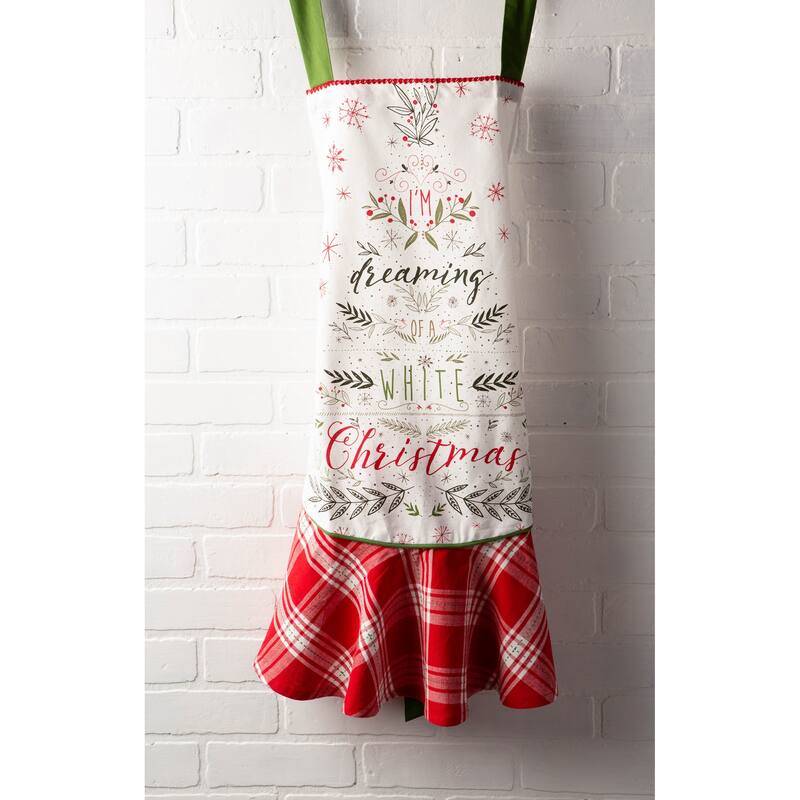 Design Imports Christmas Plaid Chef Kitchen Apron
