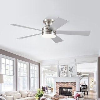Kviflon 46" Low Profile Ceiling Fan with Light and Remote 3 Color Temperature Dimmiable LED,Powerful Airflow,DC Motor