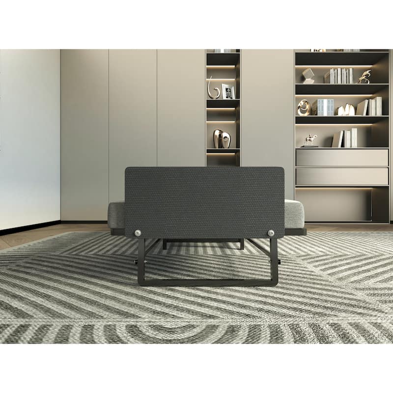 Black Twin Size Foldable Bed with Foam Mattress