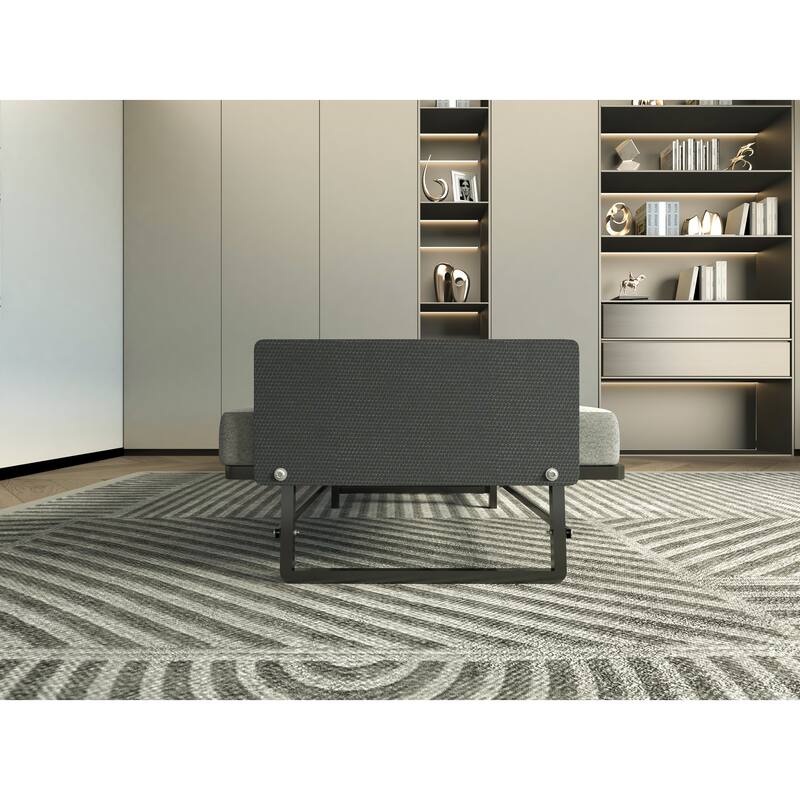 Portable Metal Folding Bed Frame with High-Density Foam Mattress, Easy Storage and Mobility