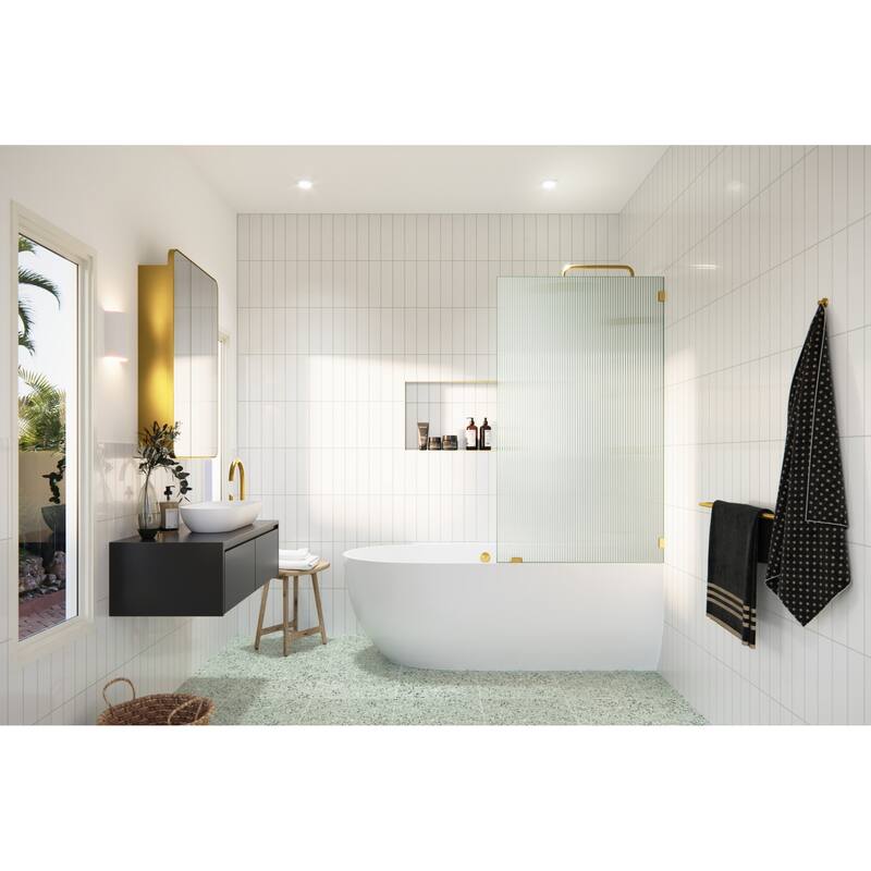 Glass Warehouse B-FL-30 Gaia 58-1/4" High x 30" Wide Shower Screen