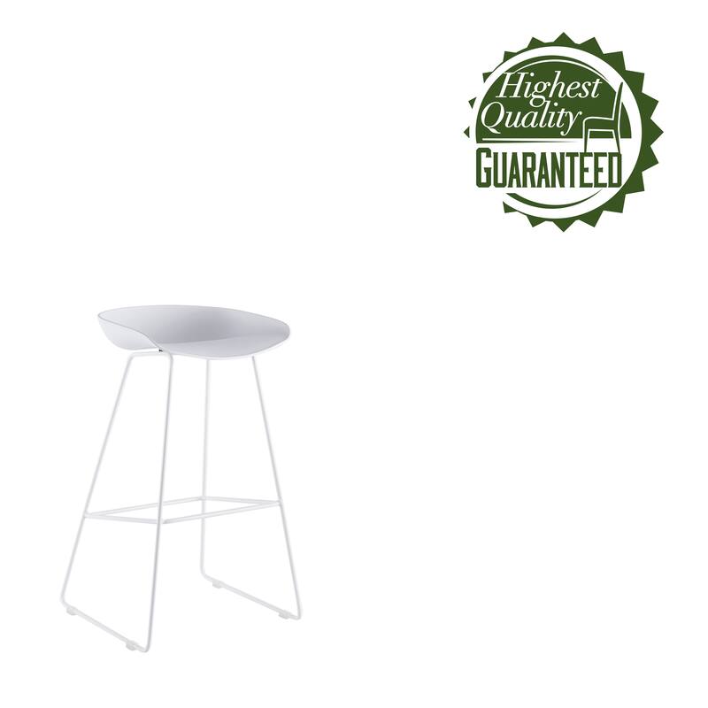 Porthos Home Aaro Plastic Bar Stools with Iron Sled Legs, Set of 2