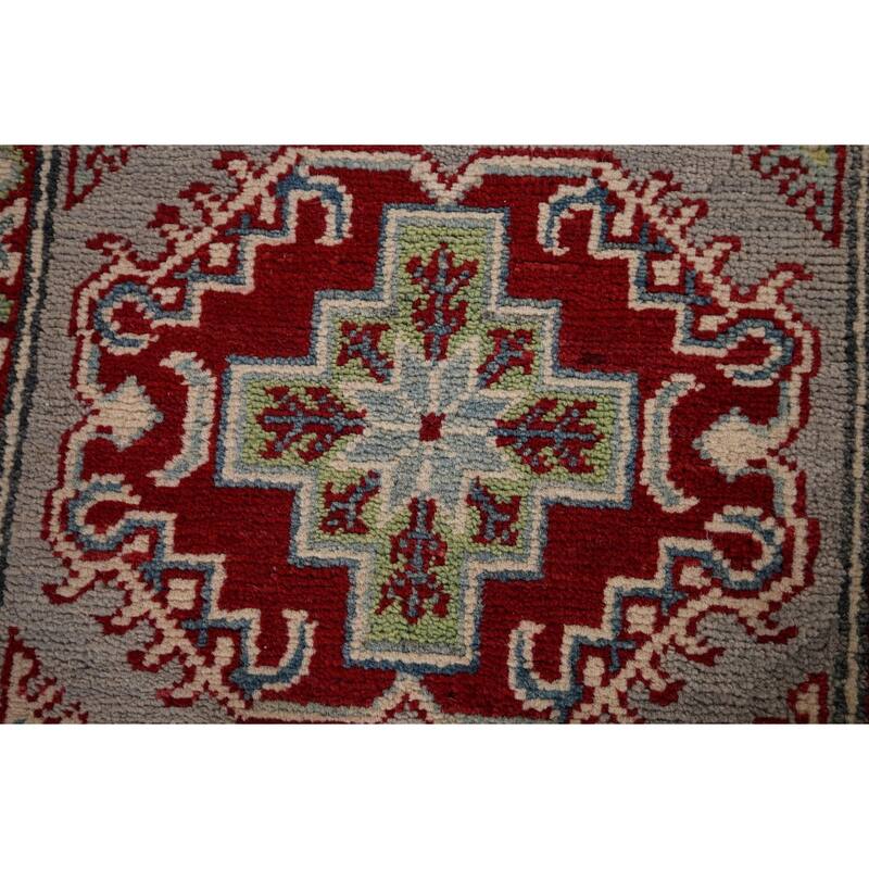 Traditional / Geometric Kazak Oriental Runner Rug Handmade Wool Carpet - 2'7" x 20'1"