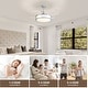 preview thumbnail 10 of 15, 48" Modern Retractable Dimmable LED Chandelier Ceiling Fan with Lights and Remote