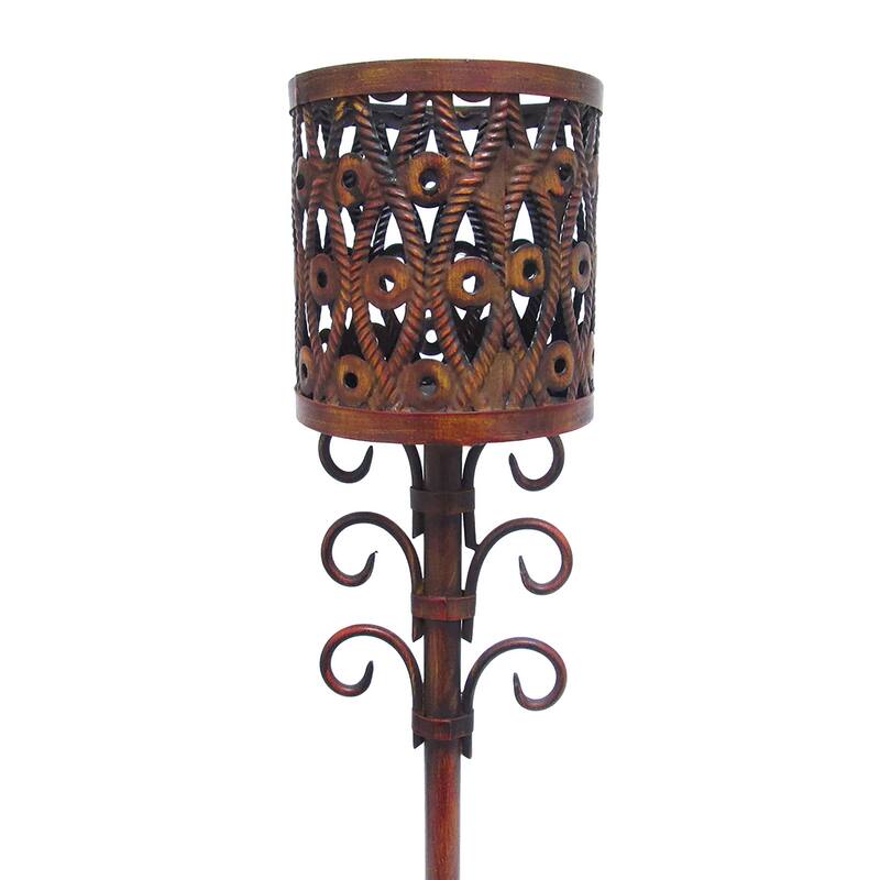 Antique Rustic Metal Hurricane Candlestick Candle Holder Centerpiece