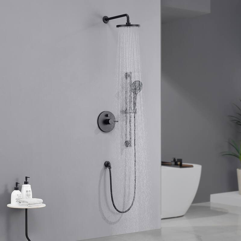 Luxier SS-D02 24 in. Wall Bar Shower Faucet Kit with Valve