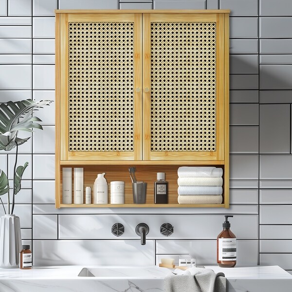 Rattan wall cabinet cheap