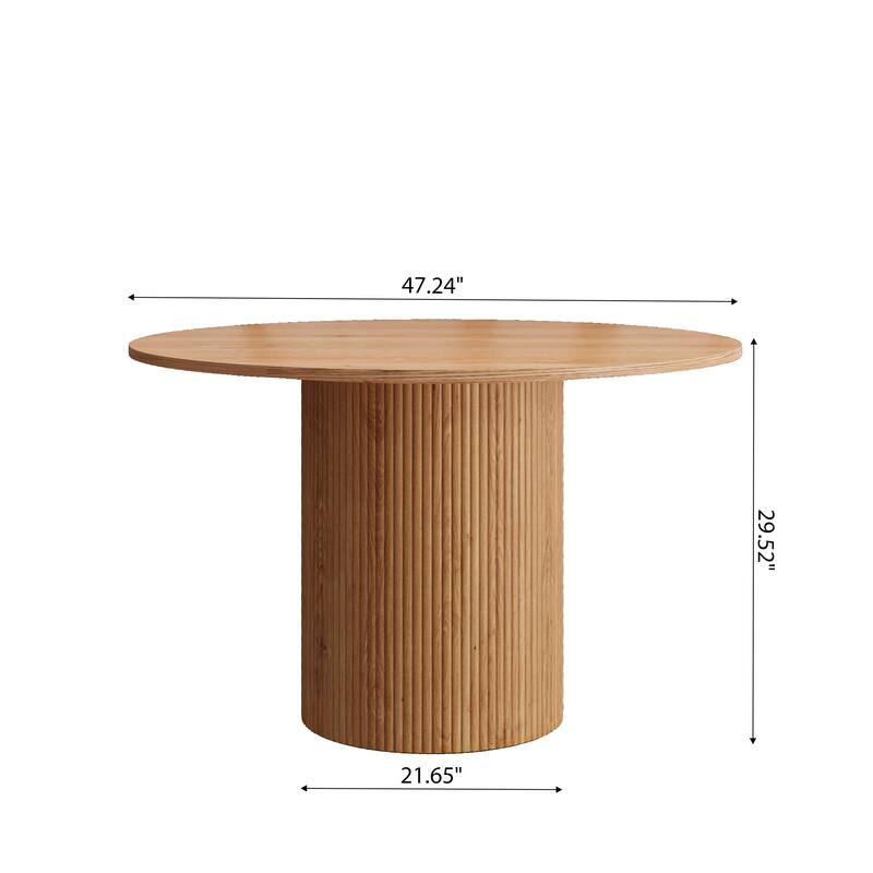 Round Dining Table Modern Farmhouse Breakfast Table for 4-8