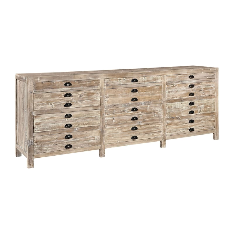 Avignon 91-inch Reclaimed Elm 12-Drawer Apothecary Chest