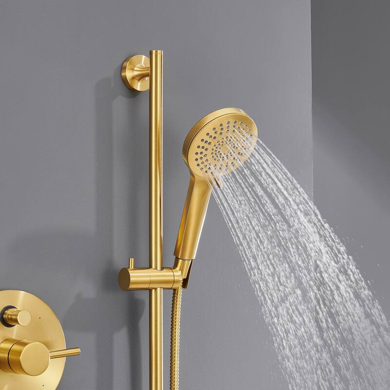 Luxier SS-D02 24 in. Wall Bar Shower Faucet Kit with Valve