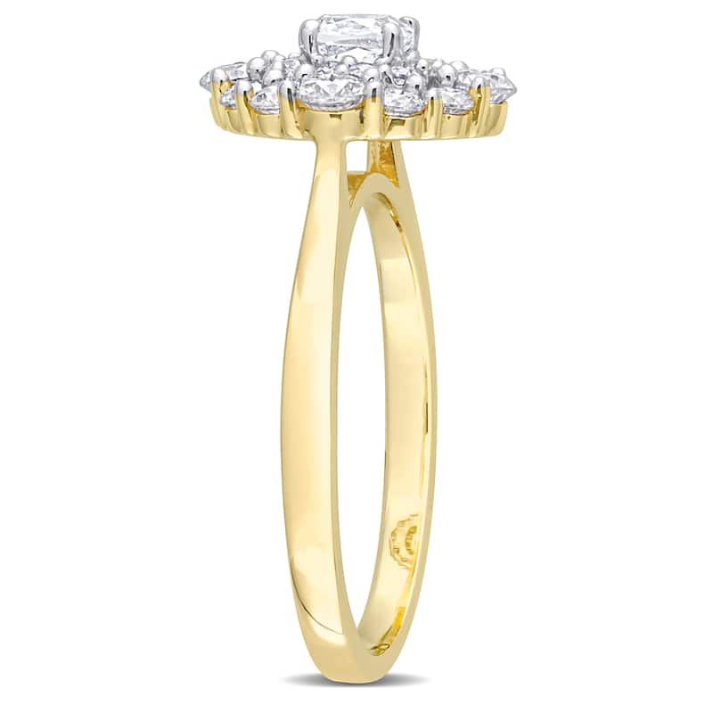 Miadora 1ct DEW Created Moissanite Engagement Ring in 10k Yellow Gold