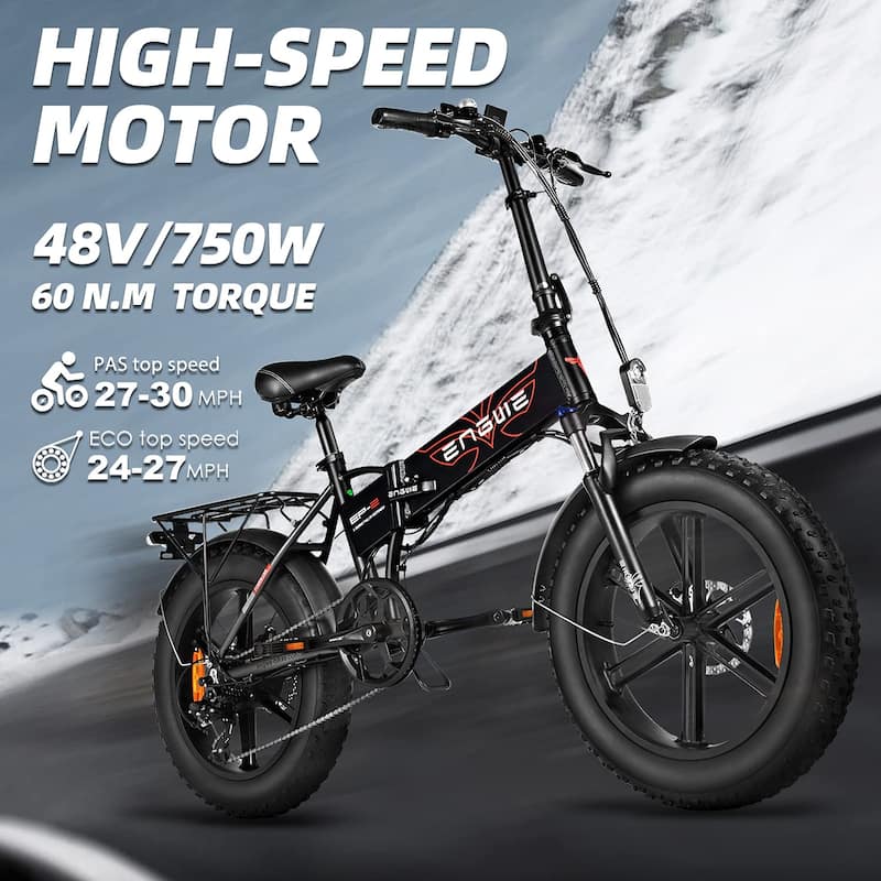 20-inch Front Shock-Absorbing Fat Tire Folding Electric Bicycle