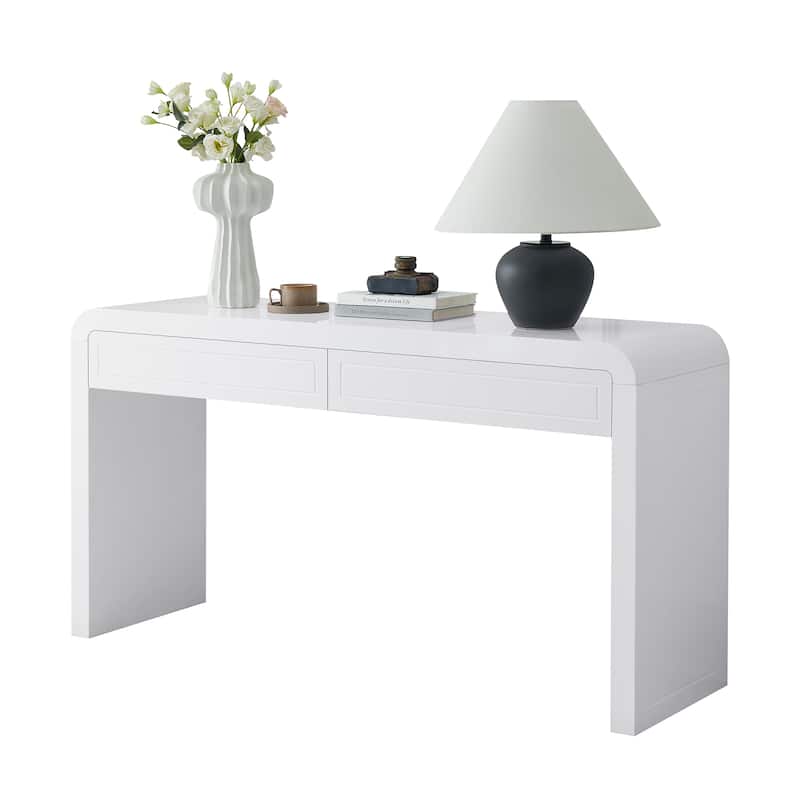 Christopher Knight Home - Varenne Curved MDF Console Table with Dual-Drawer Storage