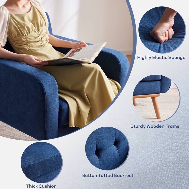 Tufted-Fabric-Upholstered-Accent Chair