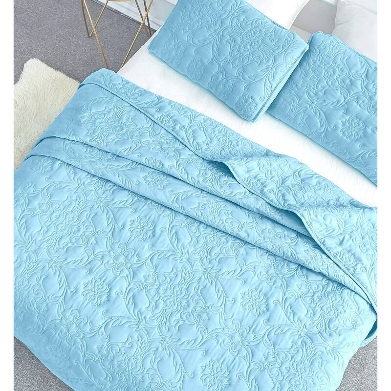 Sophia & William 2/3 Pieces Quilt Set, Reversible Microfiber Bedding Bedspread Coverlet Set