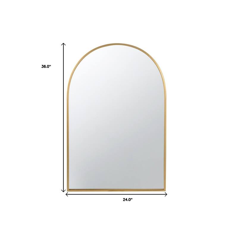 HomeRoots 36" Gold Arch Iron Framed Accent Mirror - 24' X '36' X '1
