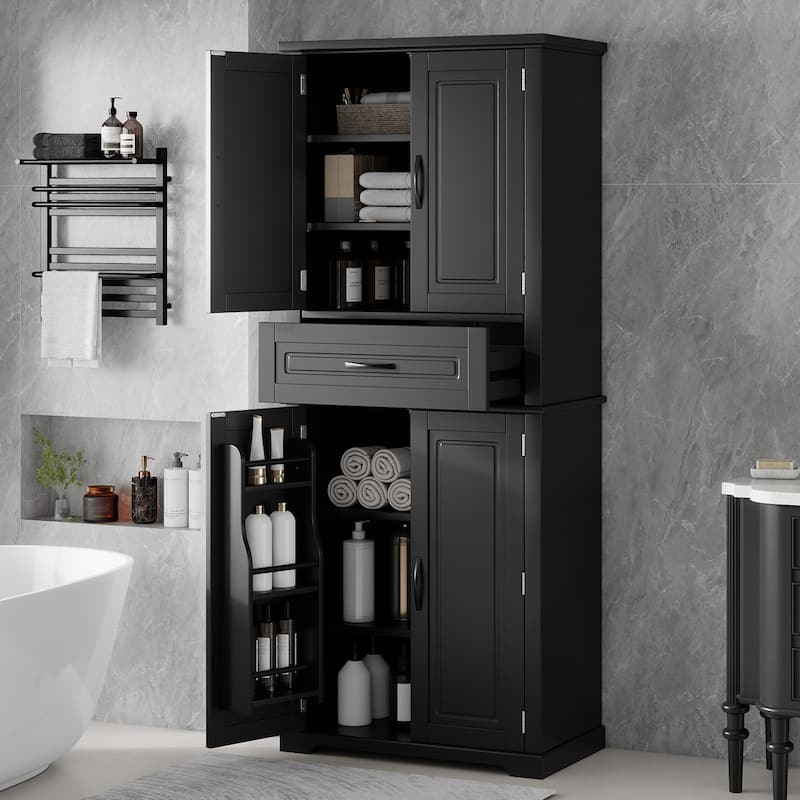 Christopher Knight Home - Whitmore Tall Bathroom Storage Cabinet with Adjustable Shelves and Multi-Functional Design