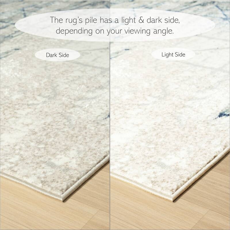 Sevita Geometric Blue/Grey Indoor Area Rug