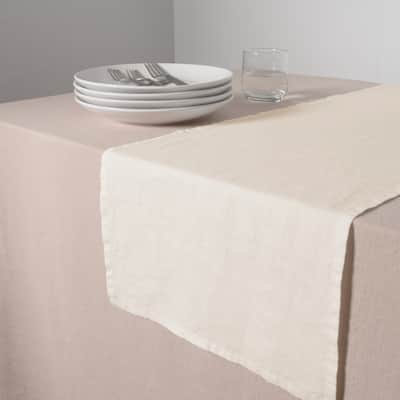 KAF Home 100% Stone Washed Linen Table Runner, 14" x 72" - 14" x 72"