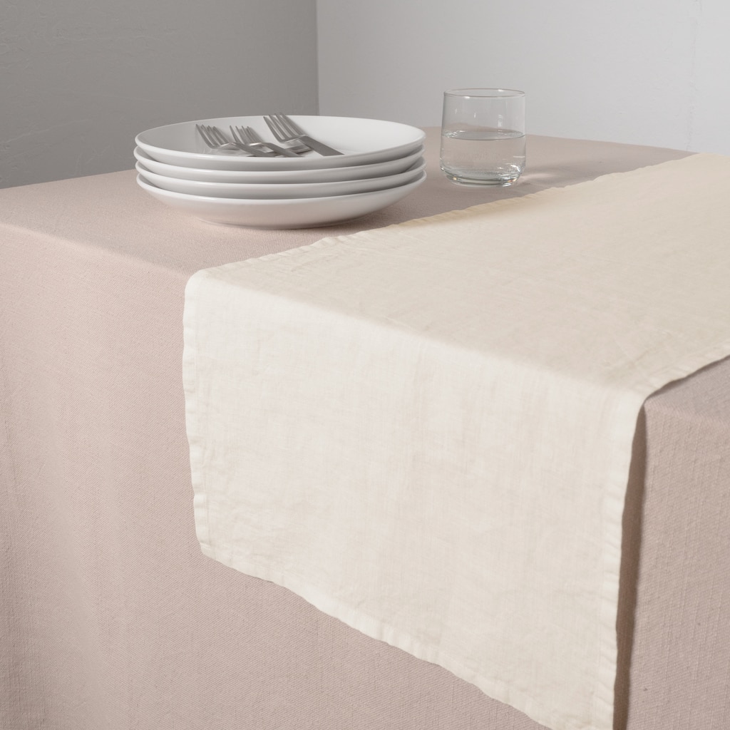 KAF Home 100% Stone Washed Linen Table Runner, 14" x 72" - 14" x 72"