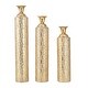 preview thumbnail 16 of 41, Set of 3 Contemporary Glam Gold Iron Vases