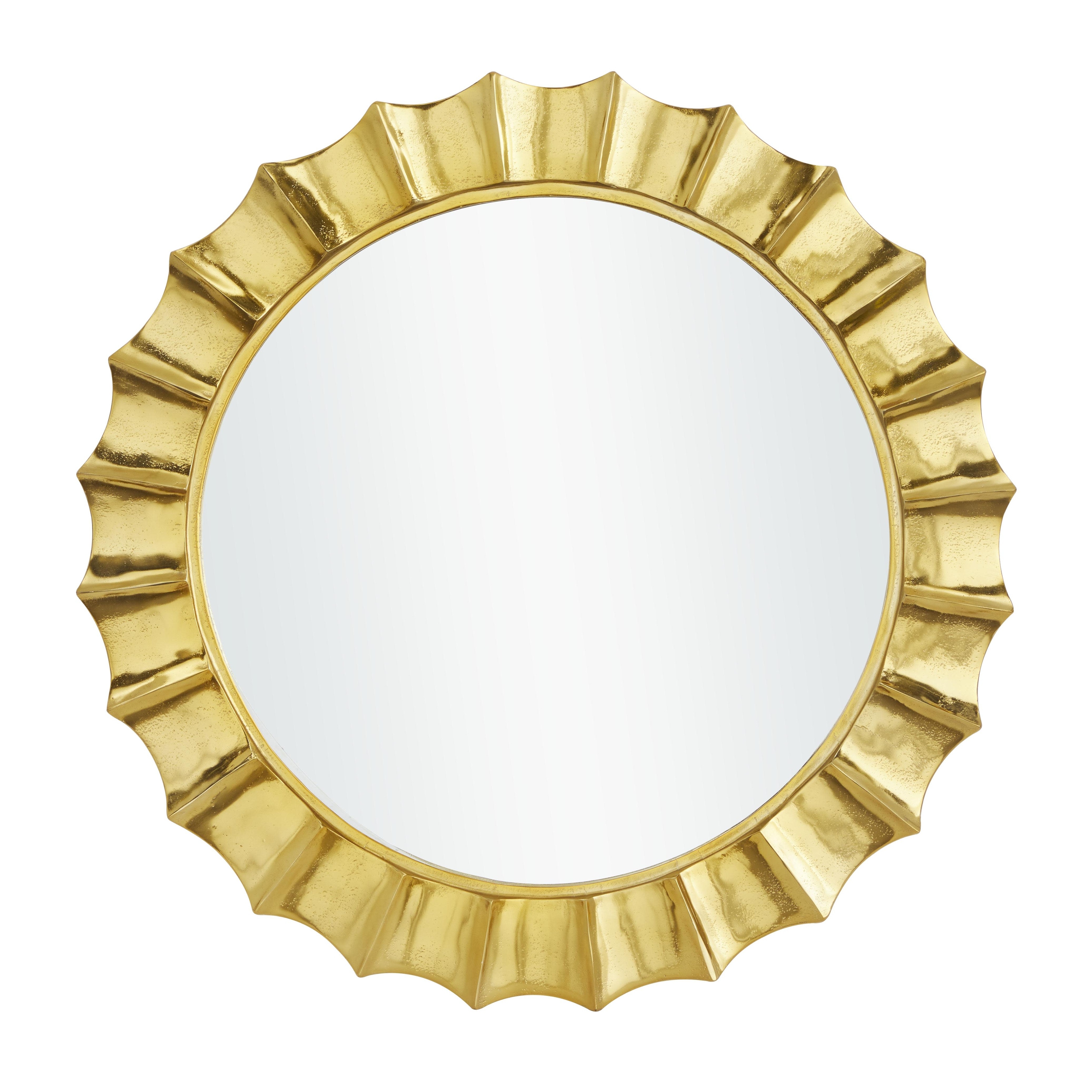 Aluminum Metal Starburst Wall Mirror - Gold - Roche River Decor