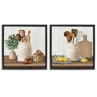 Stupell Country Kitchen Setup Framed Floater Canvas Wall Art Design By ...