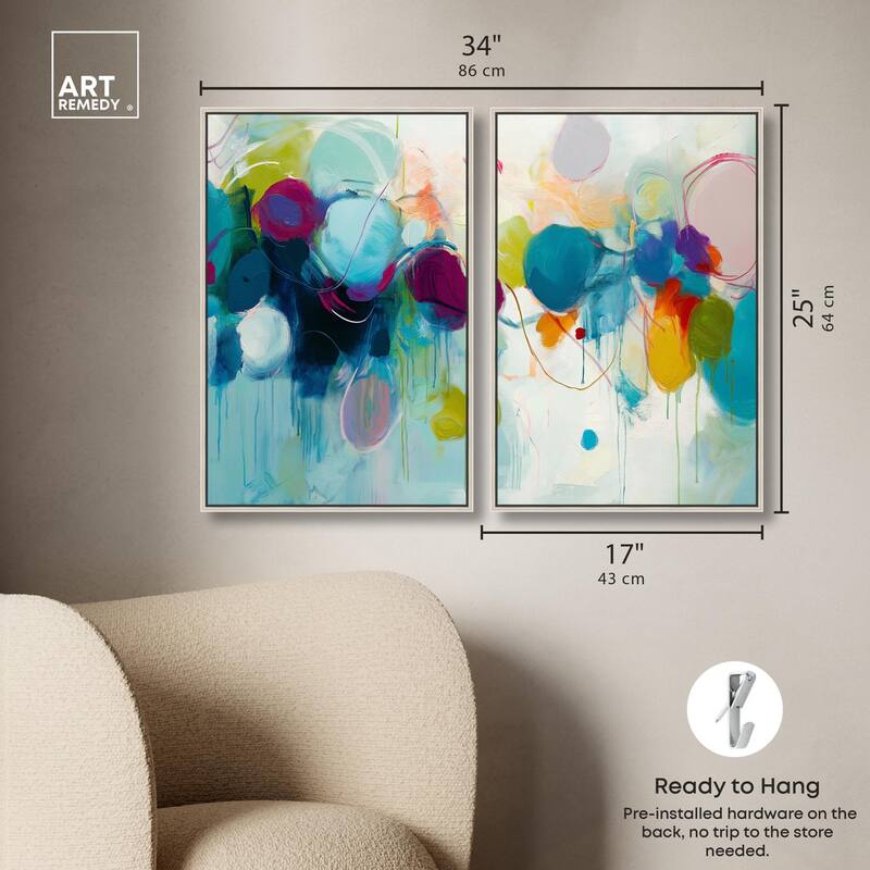Expressive Flow I Canvas Set of 2 by Art Remedy