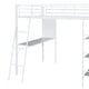 preview thumbnail 6 of 9, Metal Full Size Loft Bed with 3 Layers of Shelves and Desk, White