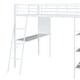 preview thumbnail 15 of 34, Stylish Metal Loft Bed Frame with 3 Layers of Shelves, Desk, Whiteboard, Ladder and Guardrails, Large Space Underneath