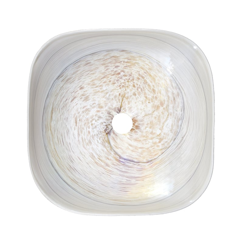Lido Handmade Murano Glass Bathroom Sink - 14.75x14.75x4