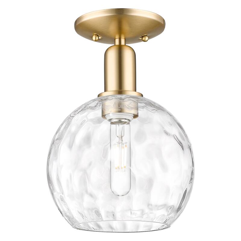 Innovations Lighting Endless Possibilities Arcadia - Athens Water Glass - 1 Light 8" Semi-Flush Mount - Champagne Bronze