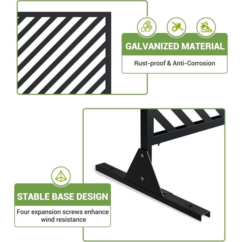 Freestanding Metal Privacy Screen, with Stable Base