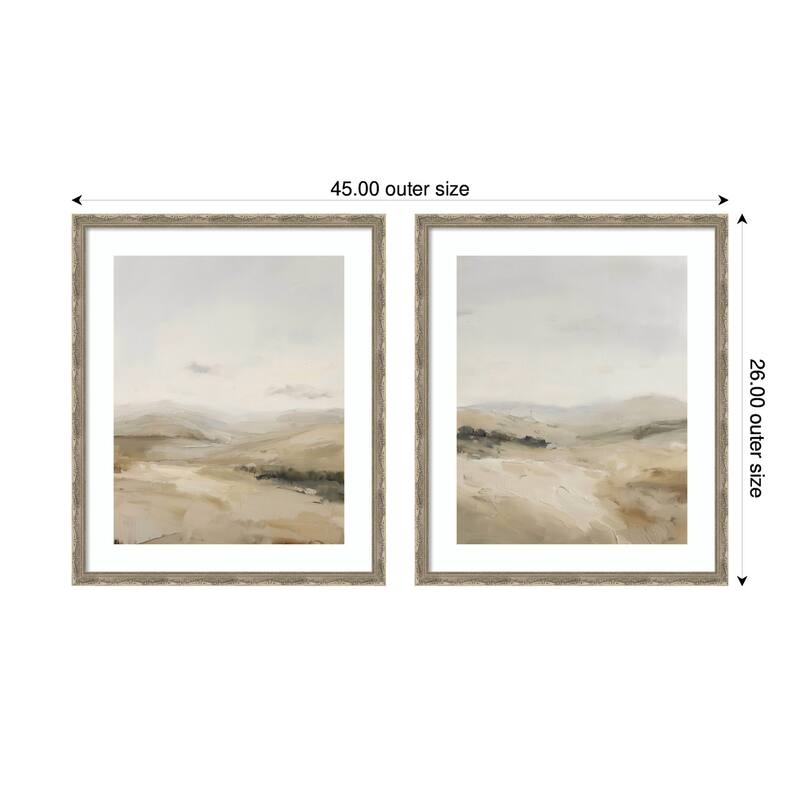 Kate and Laurel Fading Fields 2 Piece Framed Wall Art Print Set by Amy Lighthall